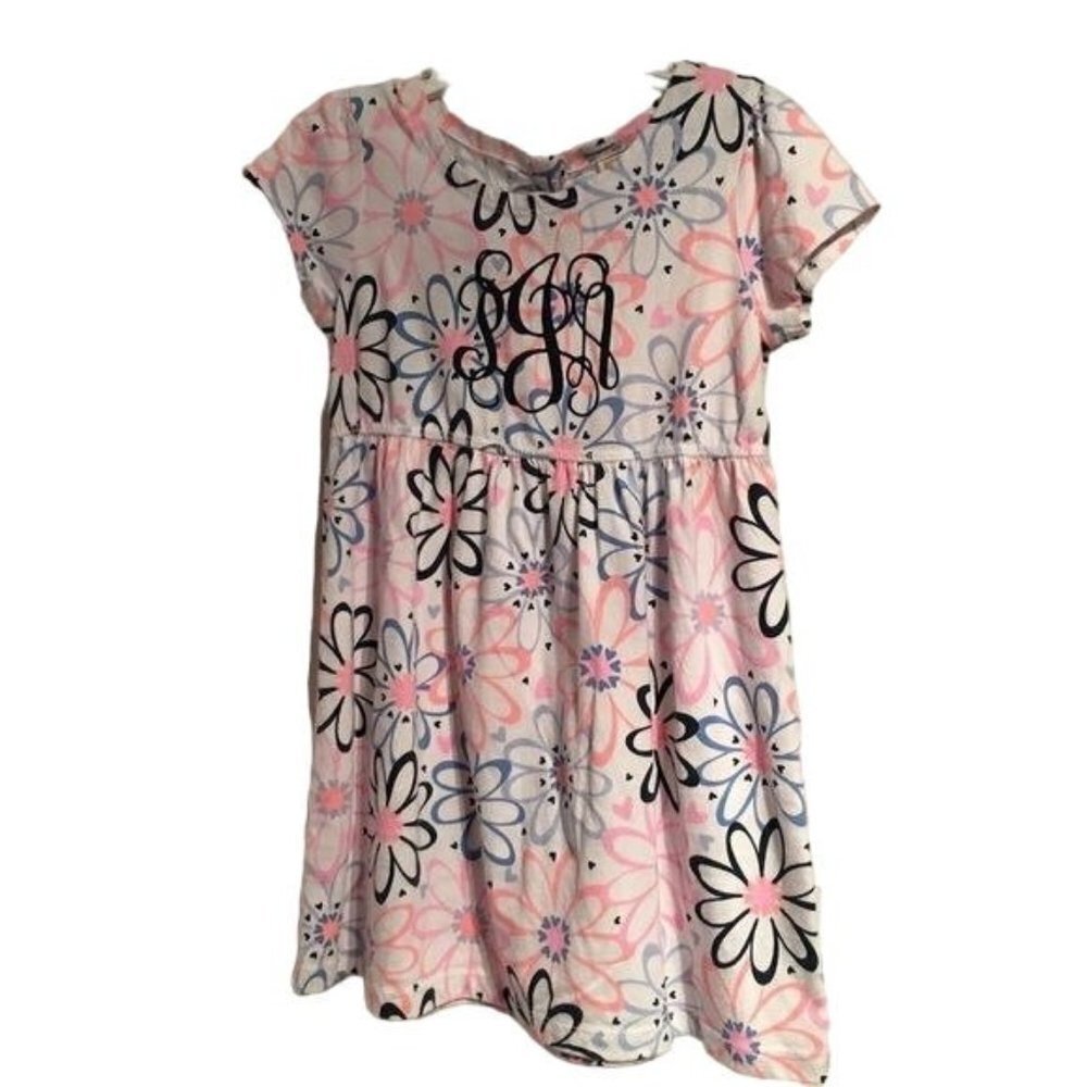 Healthtex Girls Floral Dress Monogramed PJA Pink/Blue SZ 4T